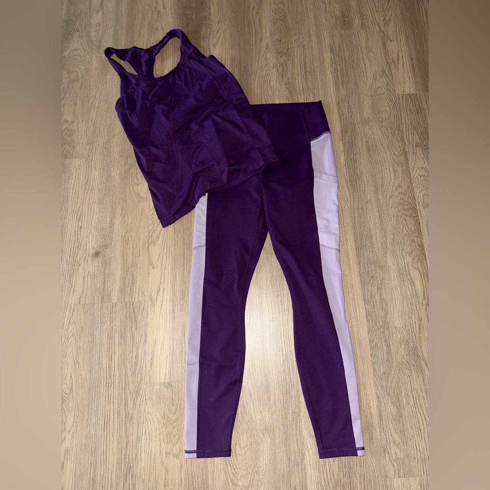 Fabletics Purple and Lavender Leggings Set